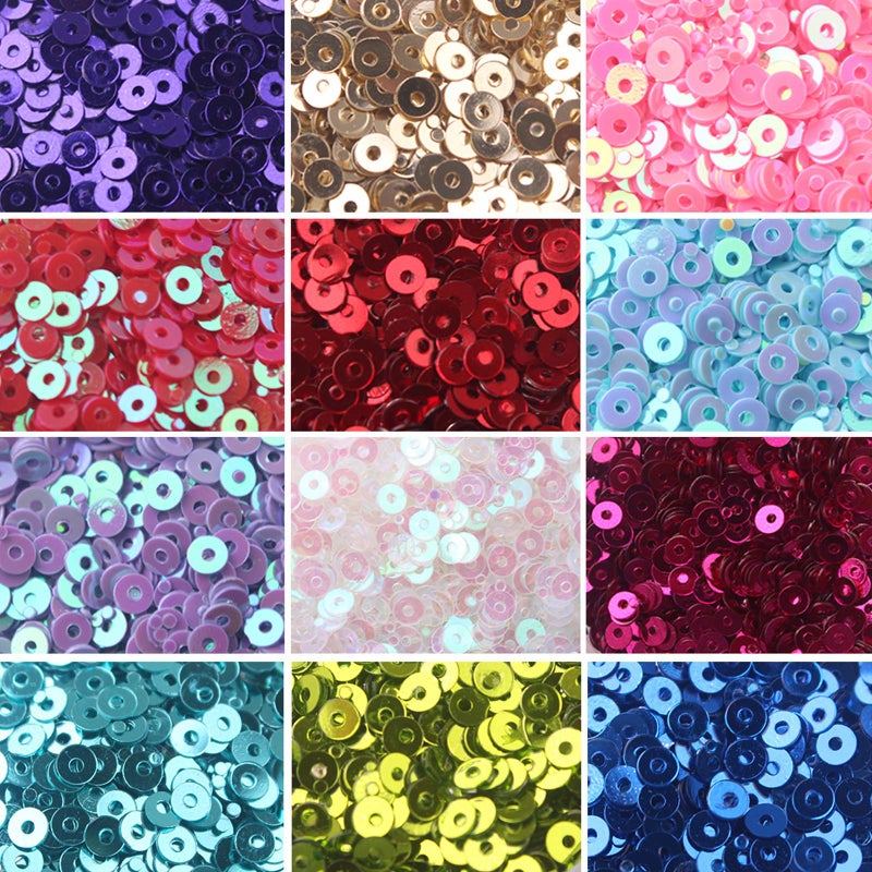 ZIJING 3mm Mini Tiny Flat Sequins Black Gold Colors 17500pcs Loose Sequins for Embroidery, Applique, Arts, Crafts and Embellishment - Image 1